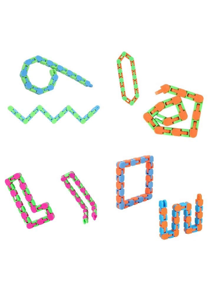 Іграшка фіджет "Сенсорний ланцюжок" (1 шт), Fidgets Wacky Tracks Сенсорна змійка No Brand (342374287)