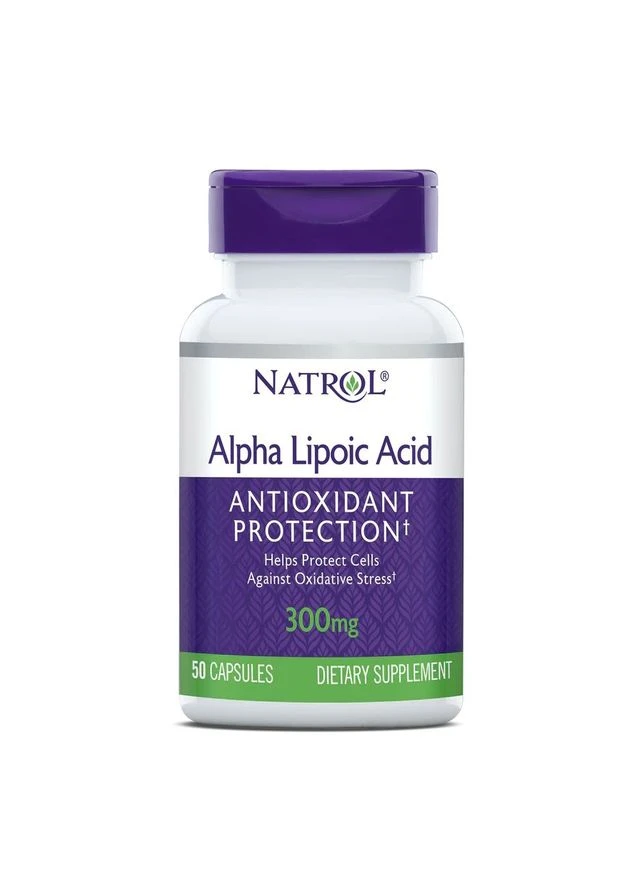 Альфа-липоевая кислота Alpha Lipoic Acid 300 mg, 50 капсул для поддержки уровня сахара в крови Natrol (378786632)