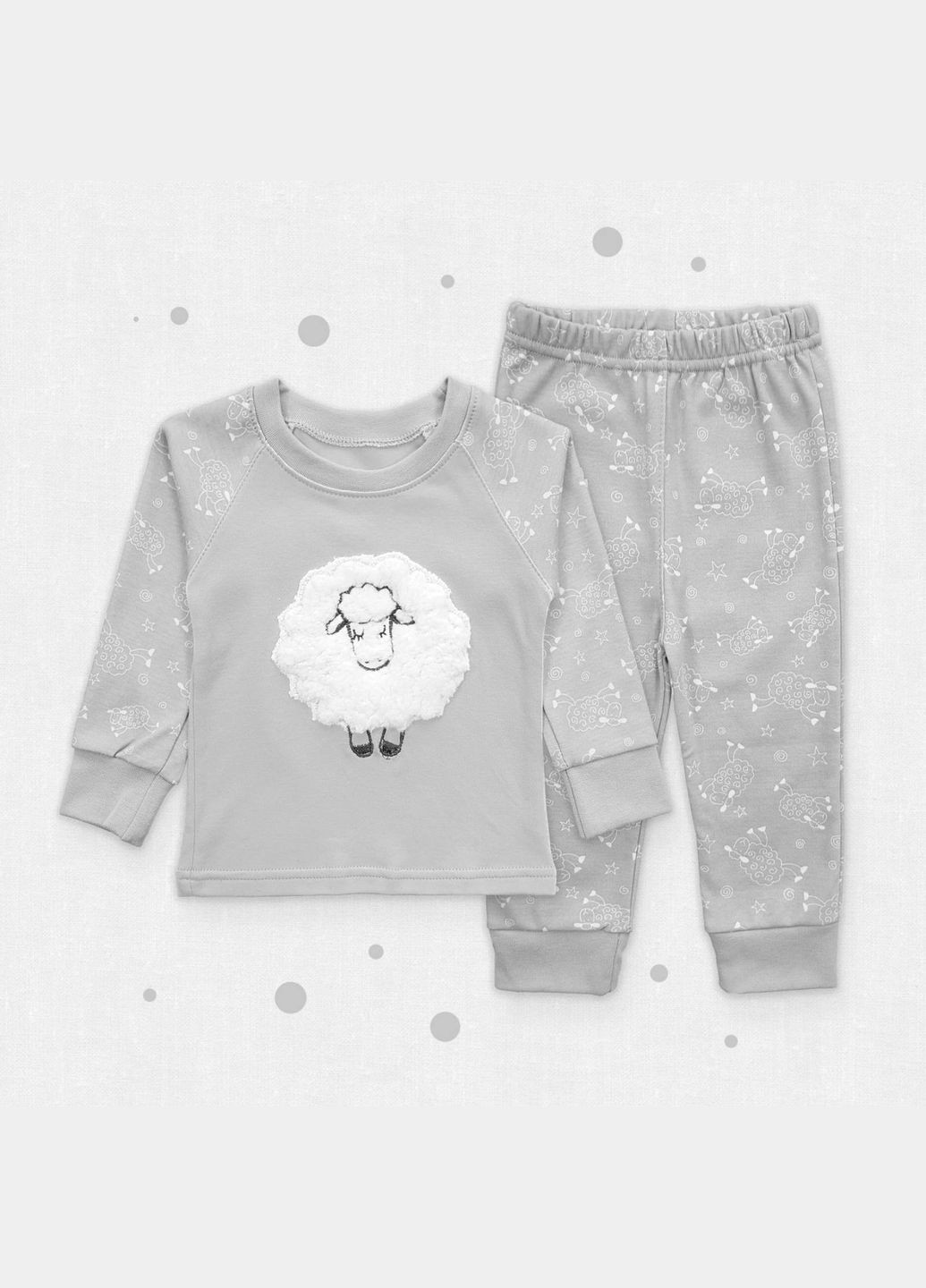 Серая всесезон пижама dexter`s интерлок набивной пенье с аппликацией барашек dexter's