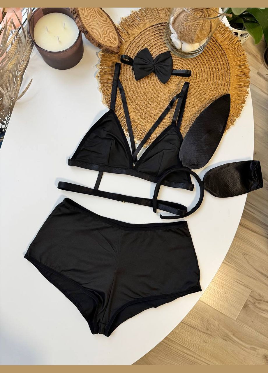 Чорний демісезонний грайливий комплектик playboy Vakko