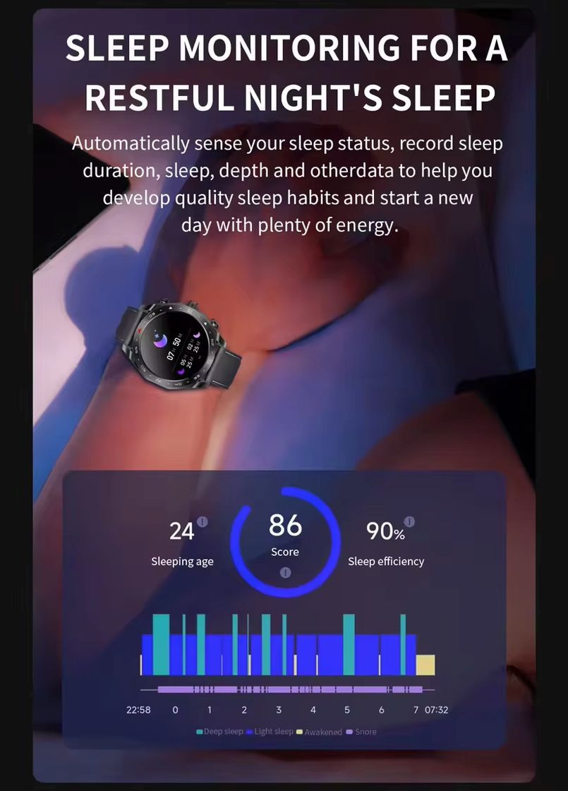Смарт-годинник 2 в 1 T95, Black 1,52-дюймовий IPS-екран з підтримкою Bluetooth-гарнітури VHG (361111433)