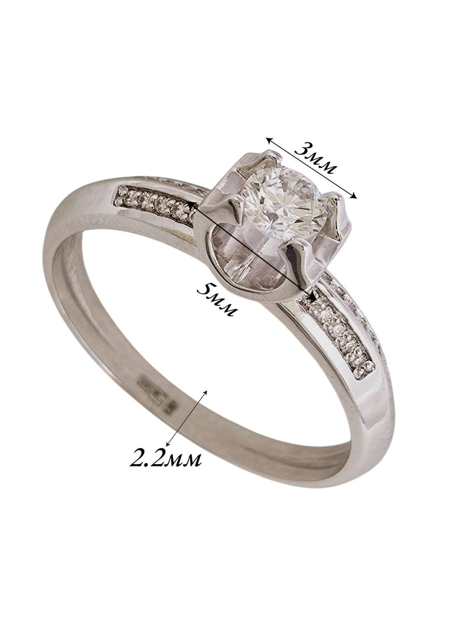 Золотое кольцо с бриллиантами, белое золото 585 пробы (17,5р). SOVA jewelry house (368778952)