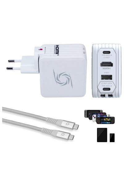 Зарядное устройство (40AAGC313AWP) AVerMedia GC313 CORE GO 100W 2хUSB-С 1хUSB-A 1xHDMI white (369881363)
