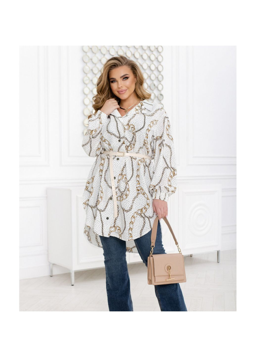 Молочная повседневный рубашка Liton