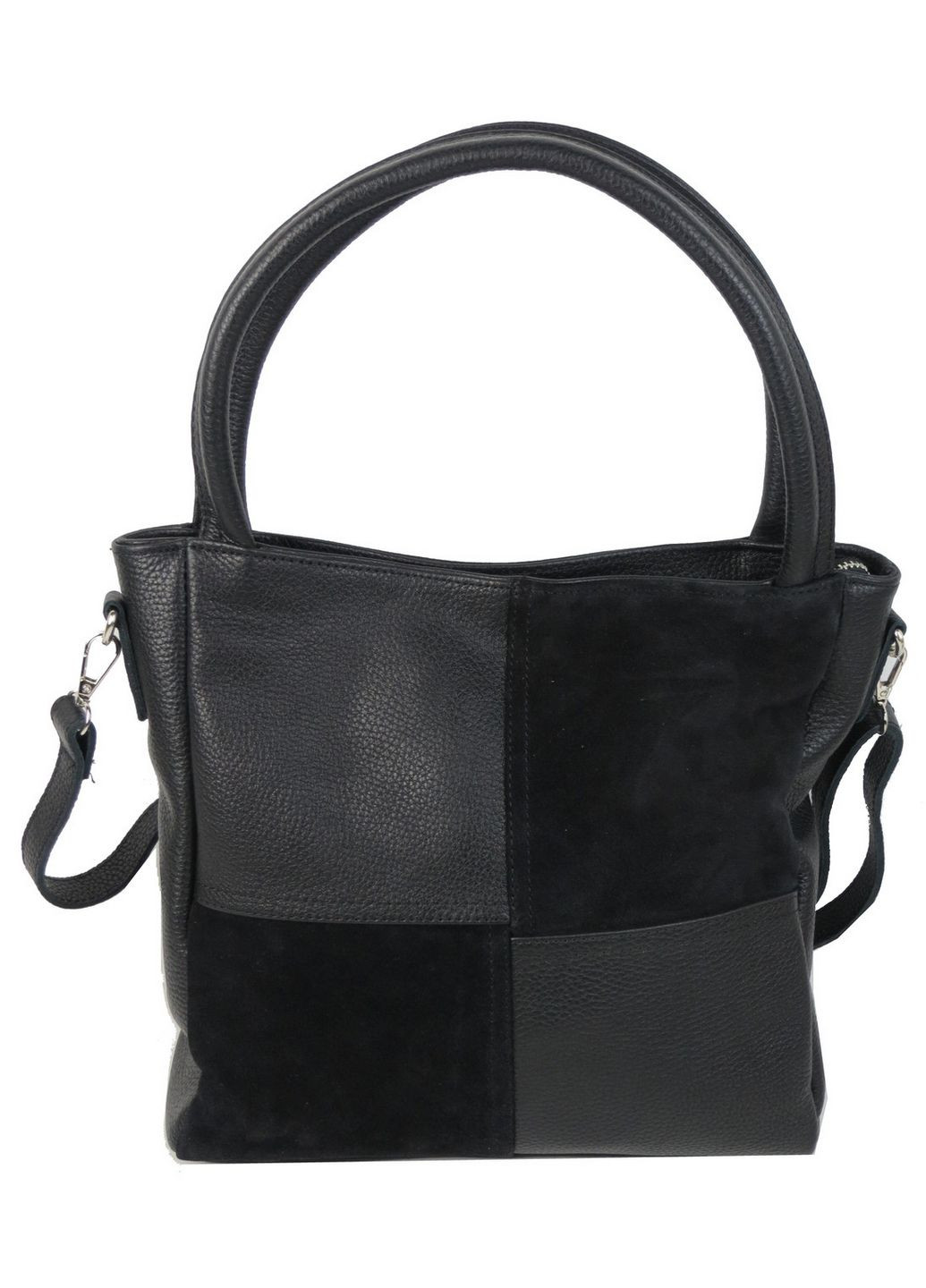 Классическая женская сумка из кожи и замши 29х28х10 см Borsacomoda (289461250)