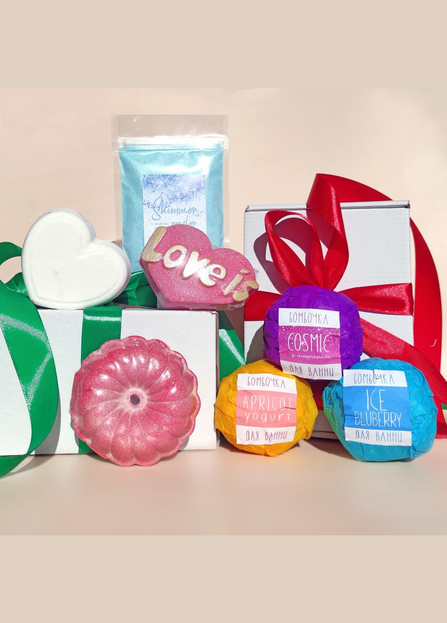 Подарунковий набір "Десертний бум" с бомбочками та шимером для ванни, подарунок для дівчини на день народження No Brand (334338479)