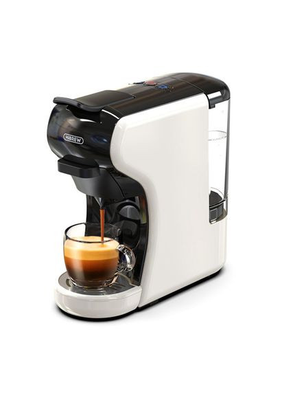Кавоварка H1A 4 в 1 Expresso, сумісна з меленою кавою DG у капсулах - біла HiBREW (351505621)