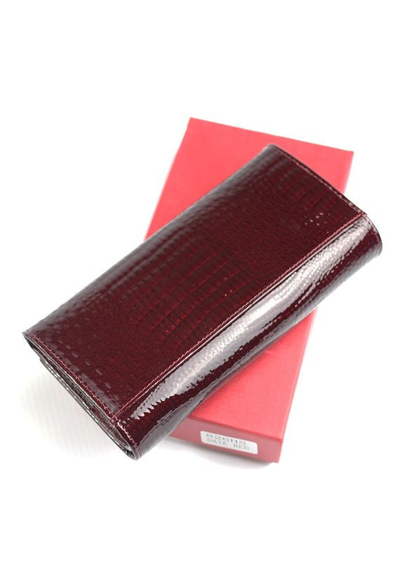 Бордовий жіночий шкіряний гаманець на магніті, Лаковий класичний гаманець портмоне з натуральної шкіри Balisa (266266480)