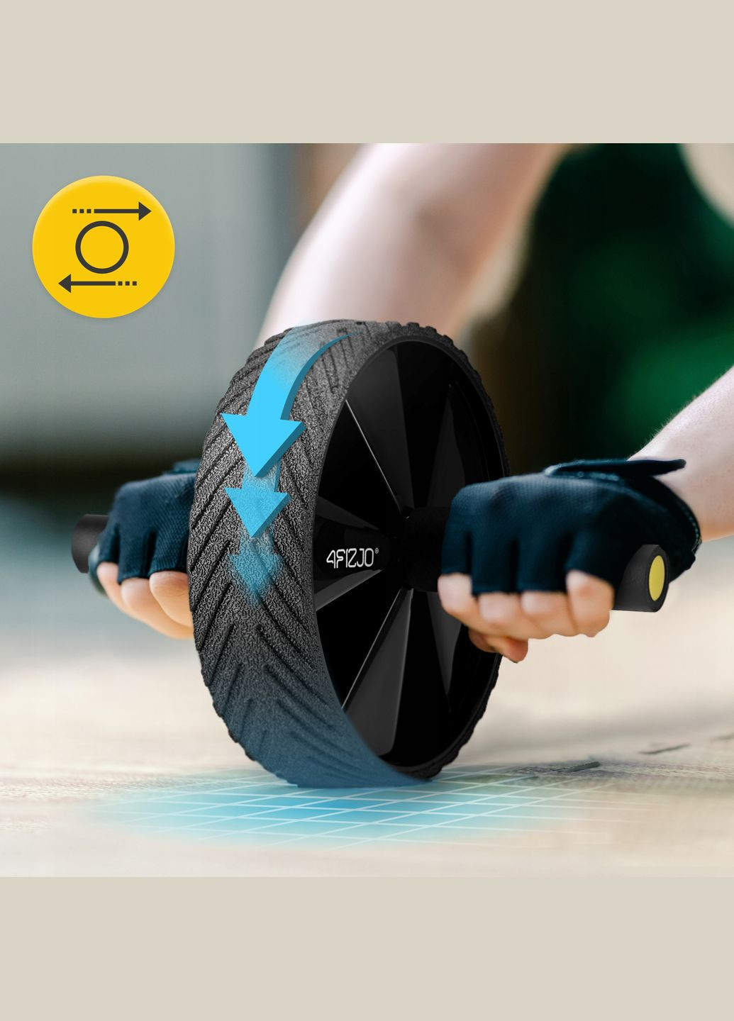 Ролик (гимнастическое колесо) для пресса Ab Wheel Black/Yellow () 4FIZJO P-5907739314840 (342758187)