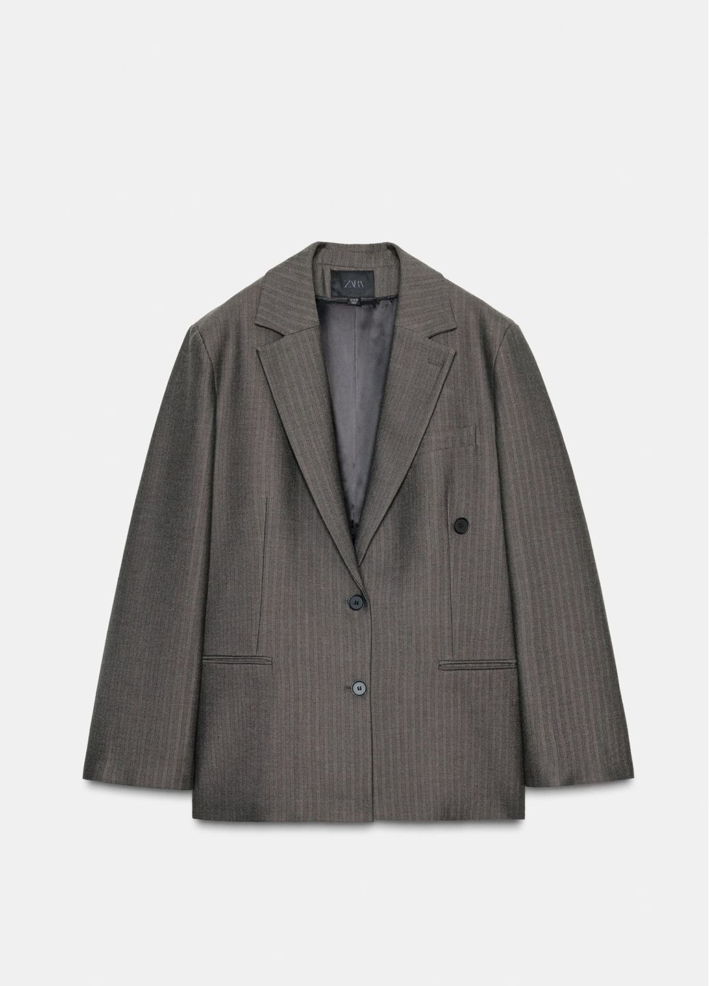 Хаки женский жакет Zara полосатый - демисезонный