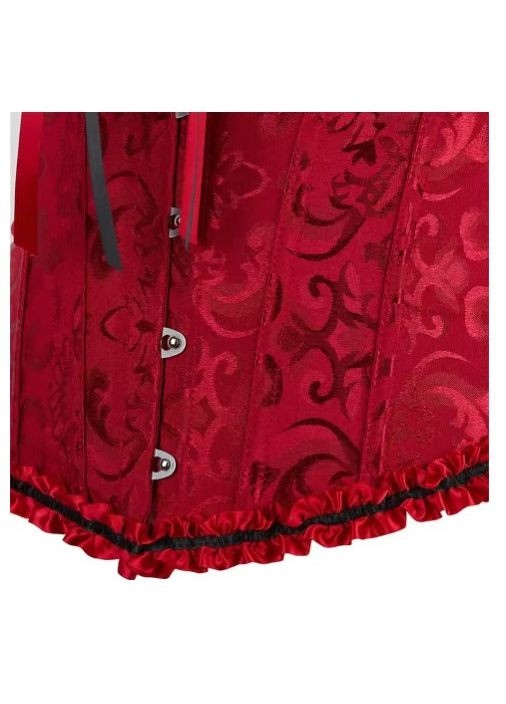 Корсет вишневый атласный на шнуровке жаккардовый (ZK-borM) No Brand (369667742)