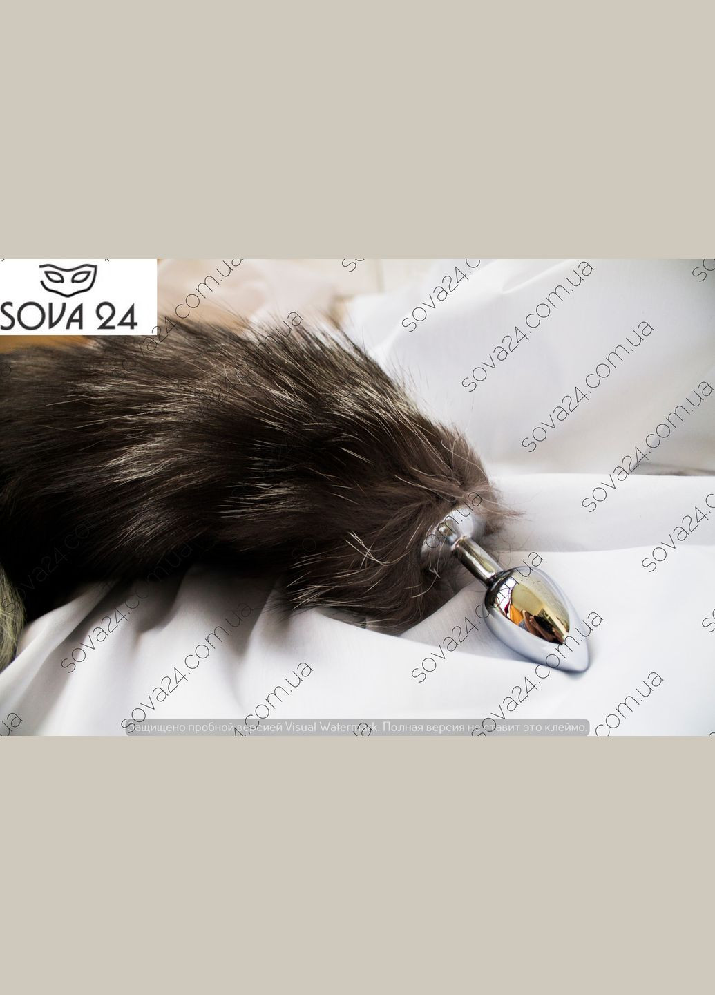 Клубничный анальный лубрикант и анальная втулка меховый хвост No Brand (340914601)