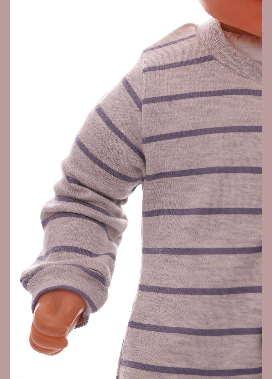 Человечек трикотажный в полоску серый 62 см (35538) Murat baby (296193410)