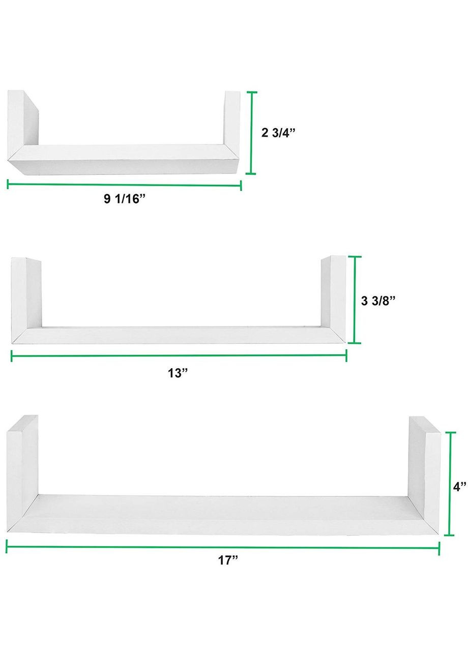 Настенная полка из дерева Уоккер 42 зефир (НСП-0036320) No Brand (328080774)