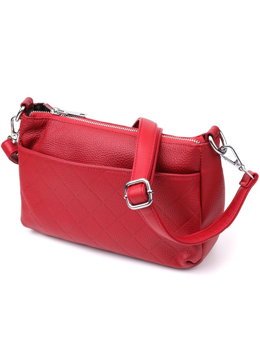 Жіноча шкіряна сумка з двома зручними ремінцями 22927 Червоний Vintage (349442772)