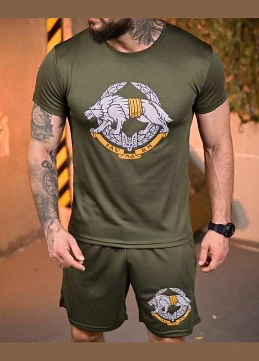 Чоловічий тактичний костюм з принтом олива No Brand