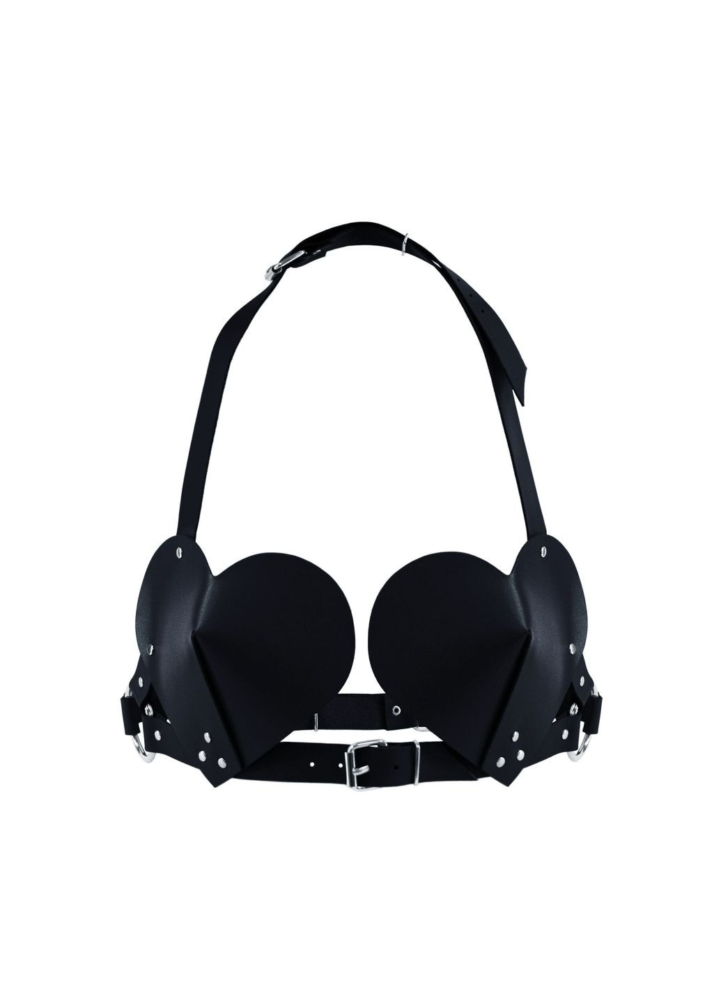 Лиф Сердце из натуральной кожи – Hearts Bra Black Feral Feelings (297656196)