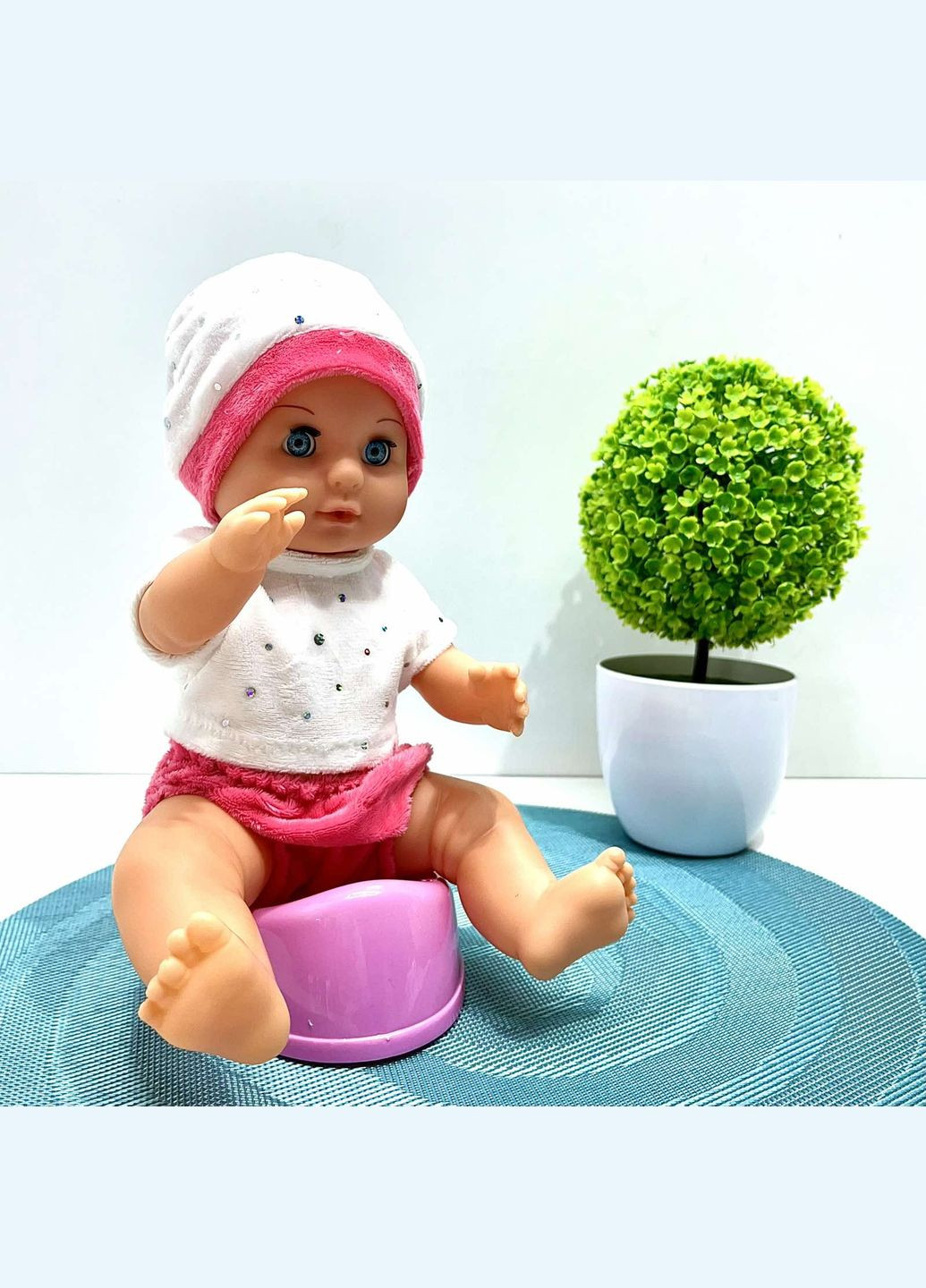 Пупс функциональный высота 30см пьет из бутылочки ходит на горшок бутылочка соска подгузник Белый (YL2430L-E-C-DM-UA No Brand (311309347)