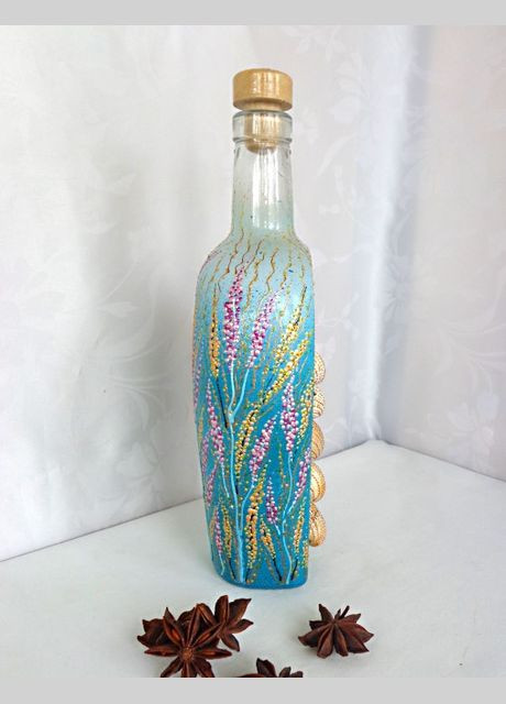 Декоративная интерьерная бутылка с авторской росписью "У черного моря" No Brand (349842967)