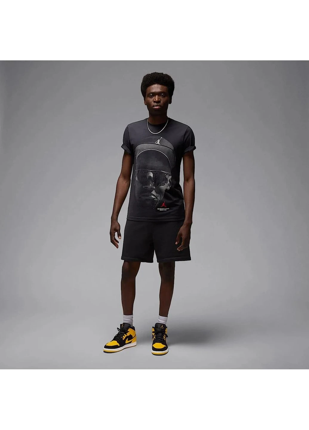 Чорні кросівки чоловічі 1 mid se black/yellow Air Jordan