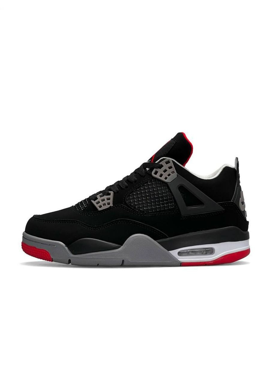 Белые демисезонные кроссовки мужские nike air jordan 4 retro bred найк аир джордан No Brand