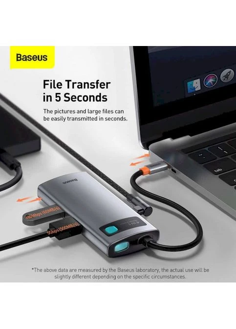 USB-хаб Metal Gleam Series 4-in-1 Multifunctional Type-C Hub Docking Station Gray (CAHUB-CY0G) [75254] Baseus (401537623)