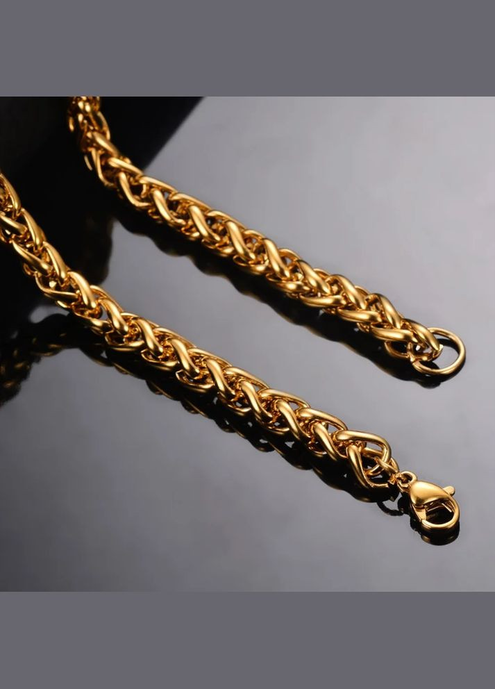 Браслет для мужчины или женщины 21 см позолоченый нержавеющая сталь Киото 4 мм Fashion Jewelry (289355719)