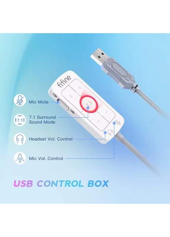 Игровые наушники H9 со съемным микрофоном pink Fifine (372481674)