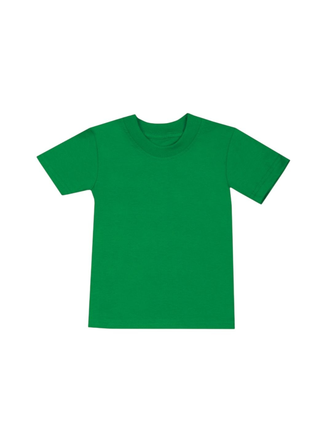 Зеленая летняя детская футболка однотонная универсальная стандарт GABBI