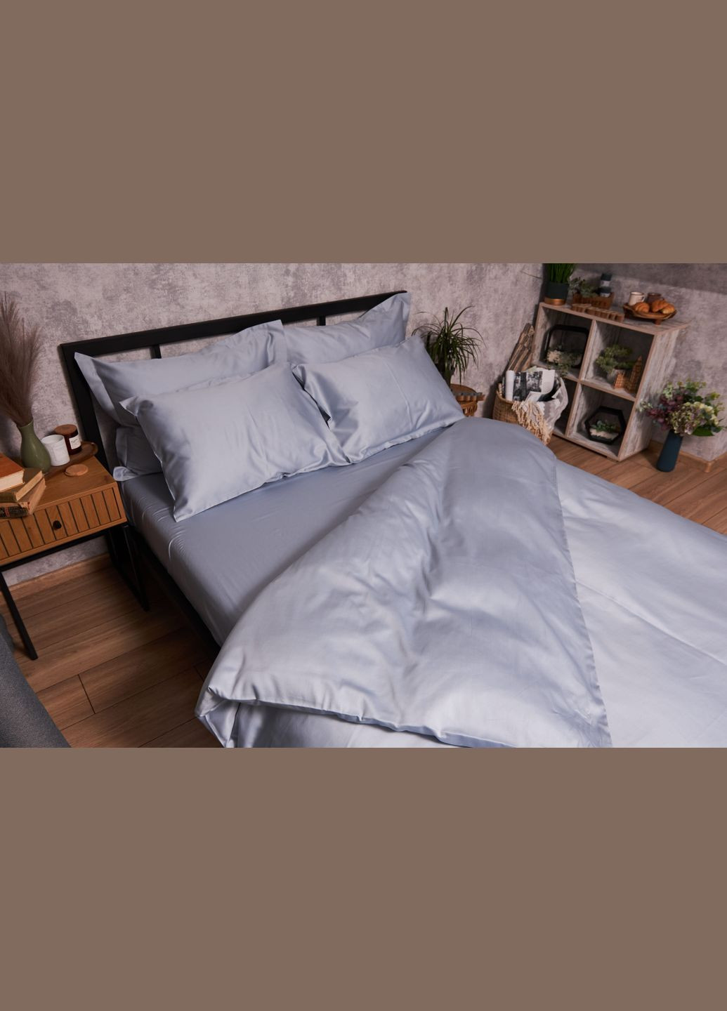 Комплект постельного белья Satin Premium полуторный евро 160х220 наволочки 4х50х70 (MS-820003873) Moon&Star skyline (288043873)