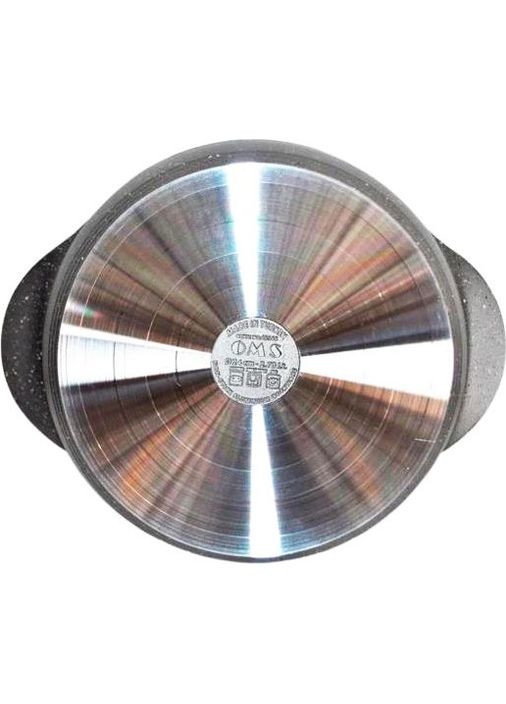 Каструля зі скляною кришкою O.M.S. Collection 3120 з гранітним покриттям 24 см 4,5 л Сірий (Туреччина) No Brand (317185930)