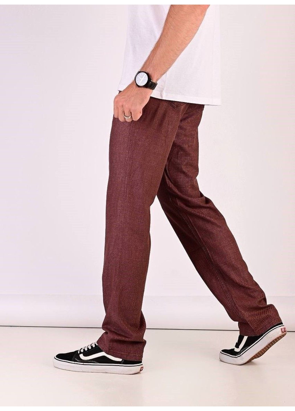 Бордовые летние брюки Varxdar