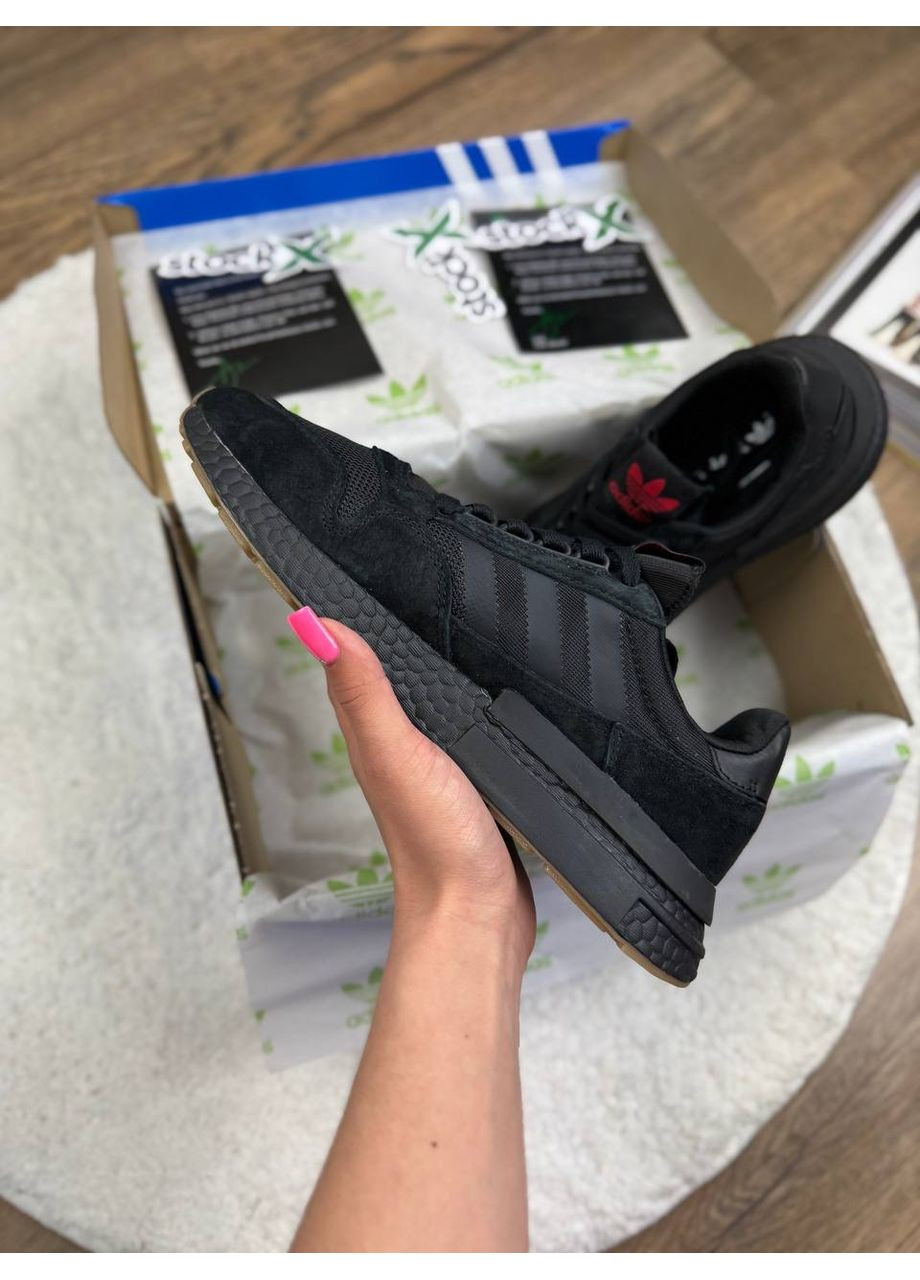 КРОСІВКИ ЖІНОЧІ ADIDAS ZX 500 BLACK BROWN АДІДАС ZX 500 No Brand чорні демісезони (368857961)