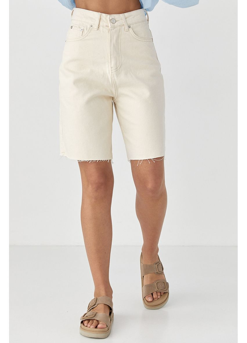 Однотонные джинсовые женские шорты Lurex Шорты (370393268)