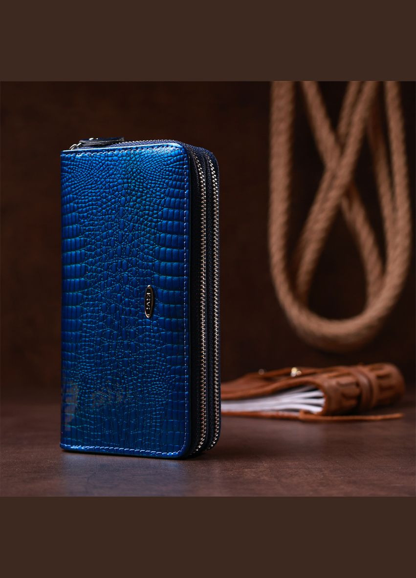 Жіночий гаманець з екошкіри на дві блискавки з монетницею Хамелеон 19022 KIVI (306881941)