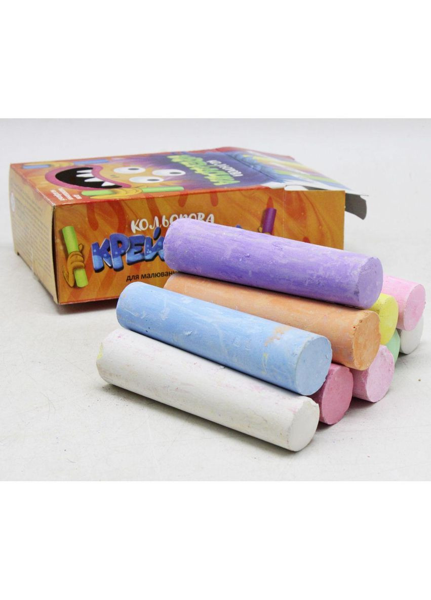 Крейда для малювання різнокольорова "Дрібниця", велика, 10 кольорів (КRD-02-01U) Danko Toys (362426368)