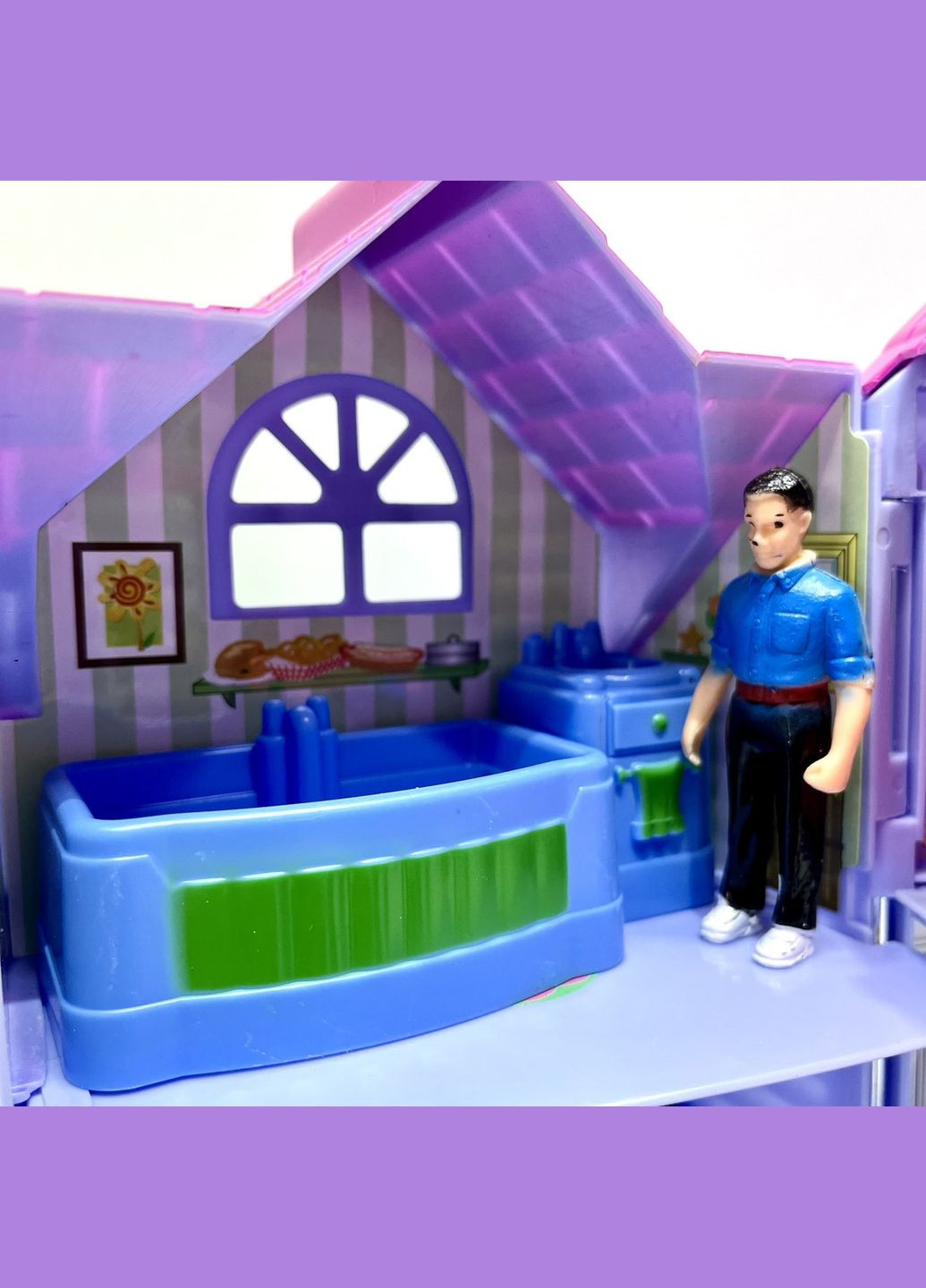 Ляльковий будиночок з фігурками розкладний Ліловий (F611) Limo Toy (303832723)