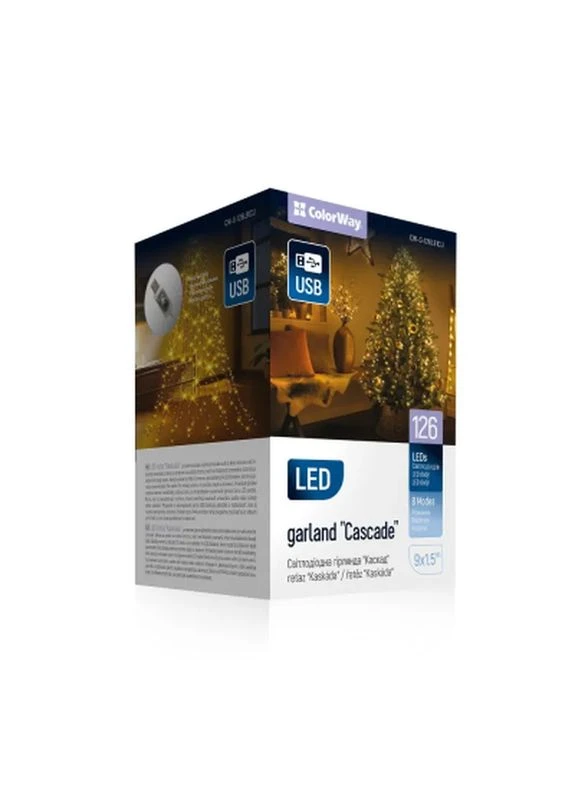 Гирлянда Каскад LED 126 9 x 1.5 м 8 функций (CW-G-126L91CU) Colorway (396987019)