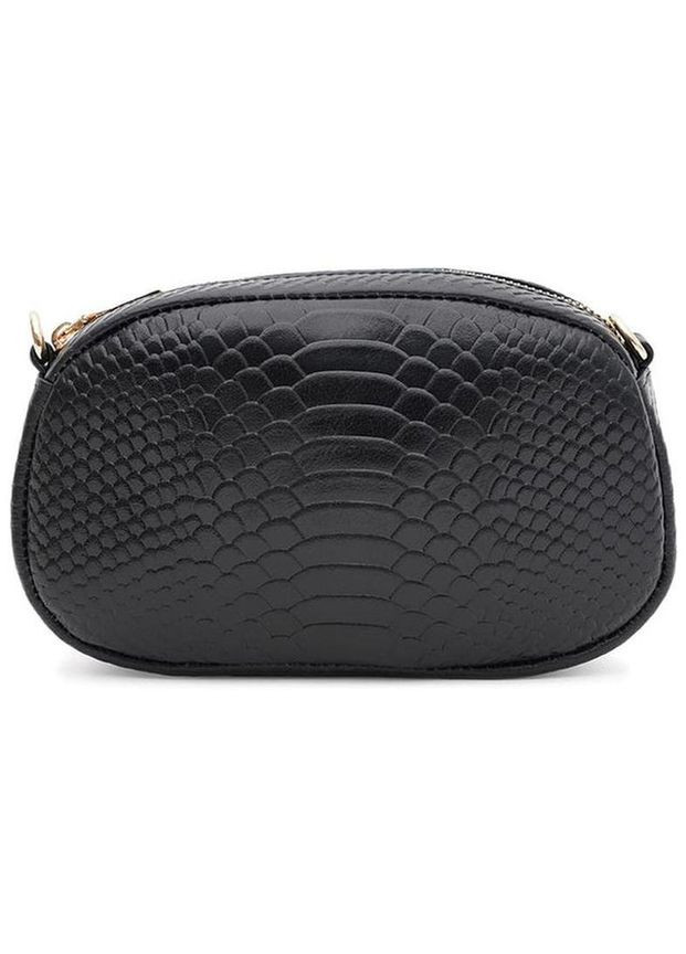 Сумка крос-боді через плече жіноча з натуральної шкіри маленька Чорний 36618 Keizer (353690066)