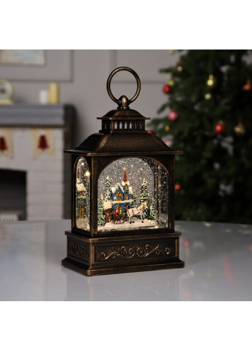 Ночник новогодний музыкальный XMAS WDL-24072D снежный шар «Винтажный фонарь» VTech (362355220)