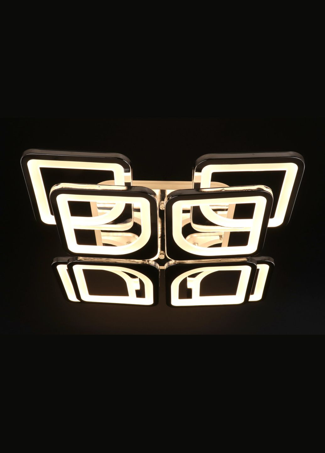 Люстра світлодіодна стельова LED світильник для квартири на стелю лед з пультом 25750 Хром 11х43х43 см. Sunnysky (364498840)