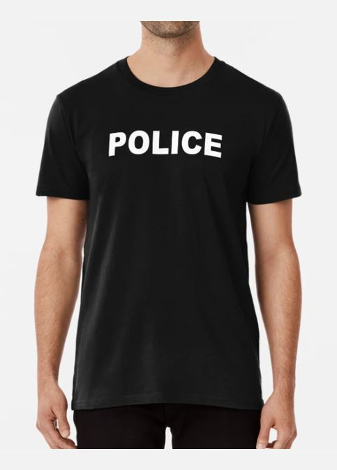 Черная мужская футболка с принтом police полиция Stedman