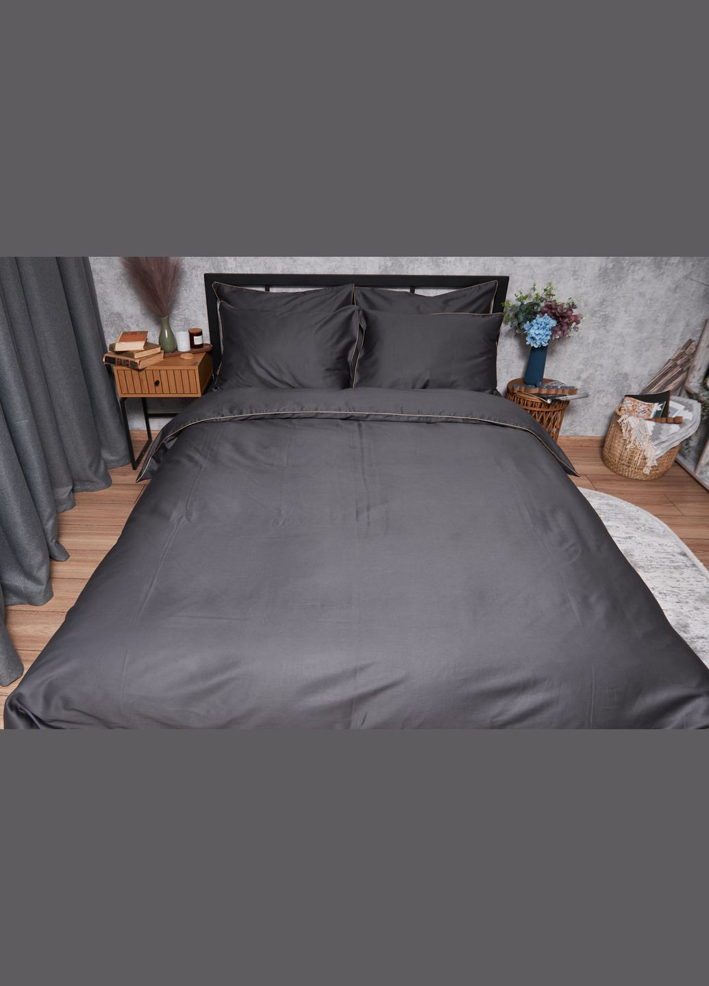 Комплект постельного белья Satin Premium двуспальный 175х210 наволочки 2х40х60 (MS-820003890) Moon&Star gold corner (288043739)