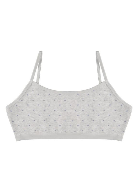 Світло-сірий підлітковий топ на тонких бретельках для дівчинки з малюнком Donella бавовна