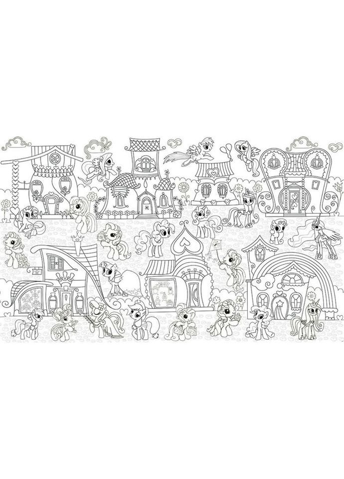 Обои-раскраски Домики пони 60*100 C-100010 Kolorit (324103965)
