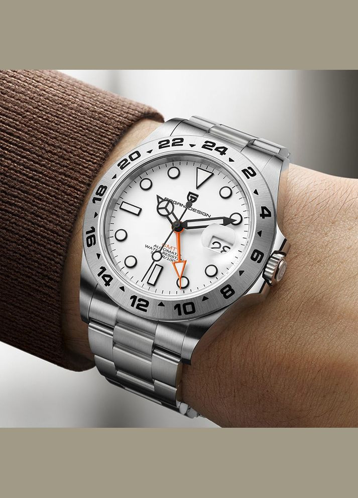 PD-1762 Silver-White механический с автоподзаводом классический Pagani Design (342323329)