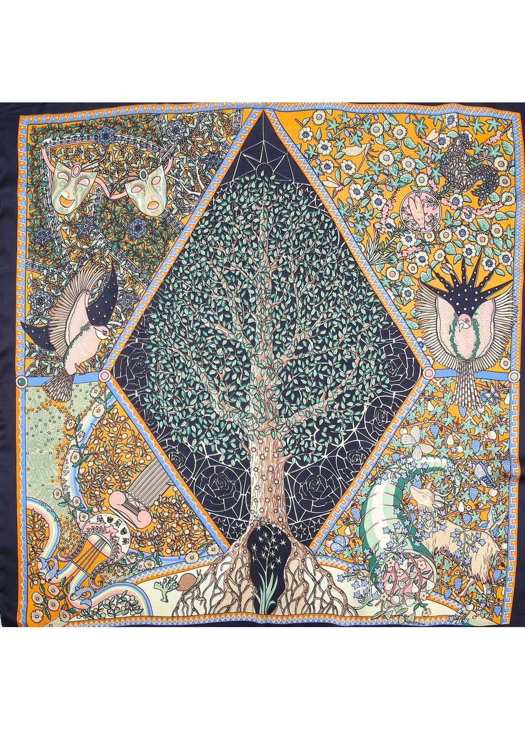 Платок женский с принтом атлас разноцветный ВИЧЕНЦА LuckyLOOK 747-630 (324646359)