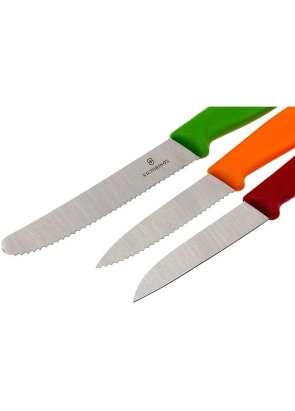 Набор кухонный SwissClassic Paring Set 3 ножа с черв,помар,зел. ручкой (8,8,11см) в подар.упак. Victorinox (386505220)