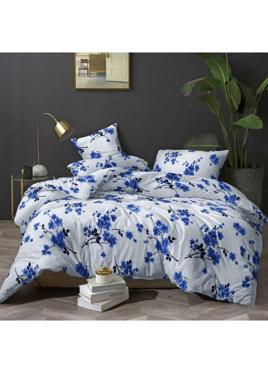 Постельное белье двуспальное евро белое Цветы Бязь Полиэстер 24627 Ananasko (372724634)