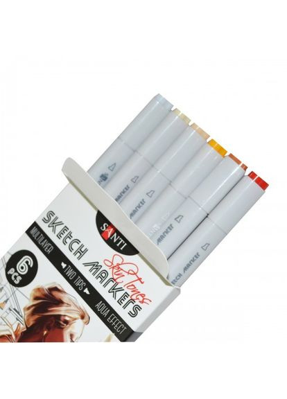 Набір маркерів Skin Tones 390568 6 кольорів Santi (364494952)